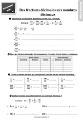 Passer des fractions décimales aux nombres décimaux - Cm1 - Exercices - Cycle 3 - PDF à imprimer