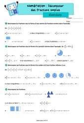 Décomposer des fractions simples – Exercices de numération pour le cm1 - Cycle 3 - PDF à imprimer