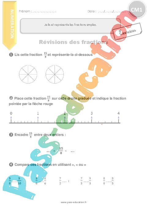 Exercice Fractions : CM1
