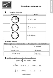 Les fractions et les mesures au Cm1 - Exercices - Cycle 3 - PDF à imprimer