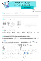 Les fractions décimales (révision) – Exercices de numération pour le cm1 - Cycle 3 - PDF à imprimer